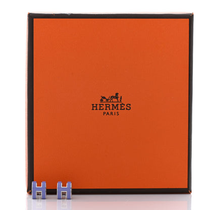 Hermes Palladium Lacquered Mini Pop H Earrings Lilac 6 of 6