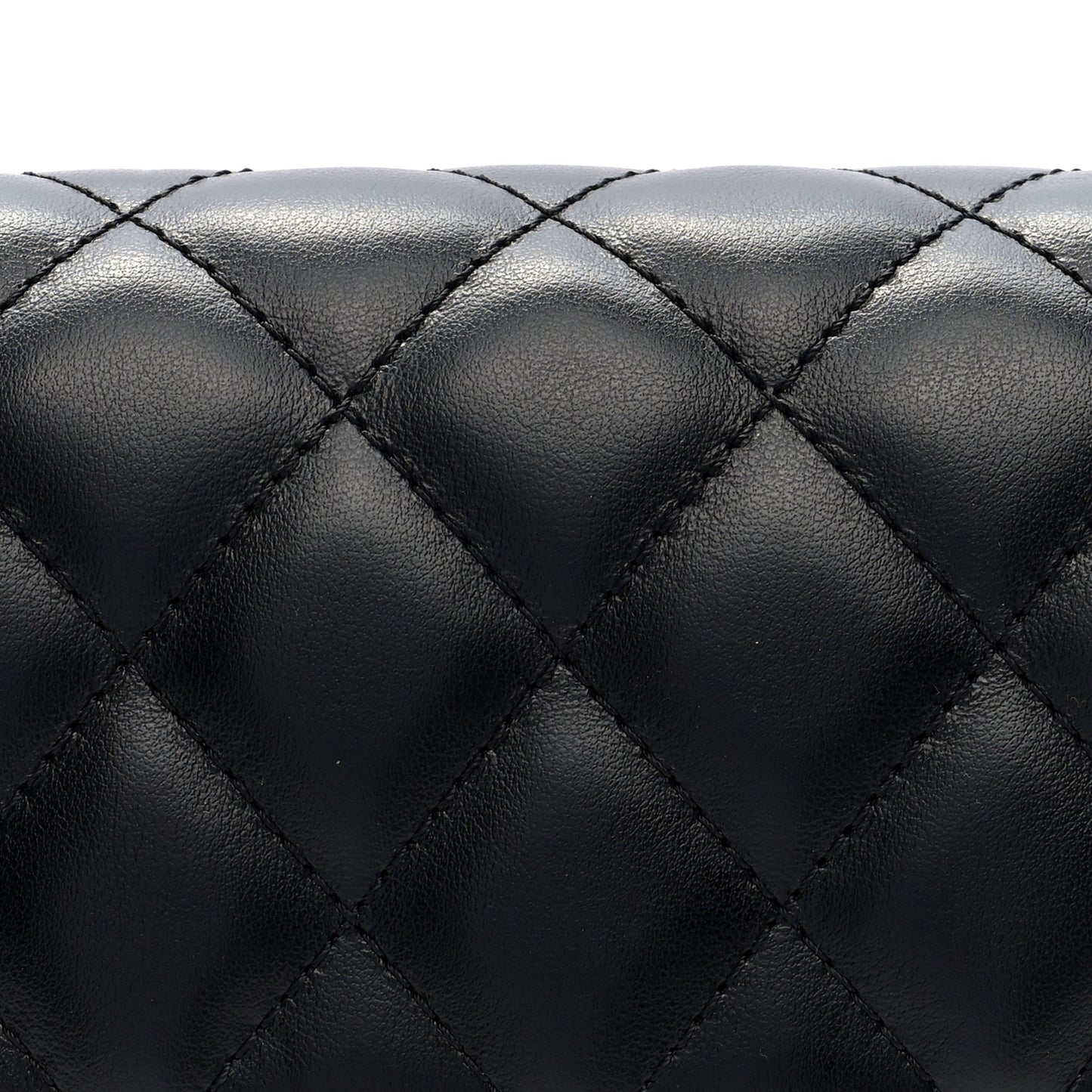 Calfskin Quilted CC Uniform Flap Belt Bag Black