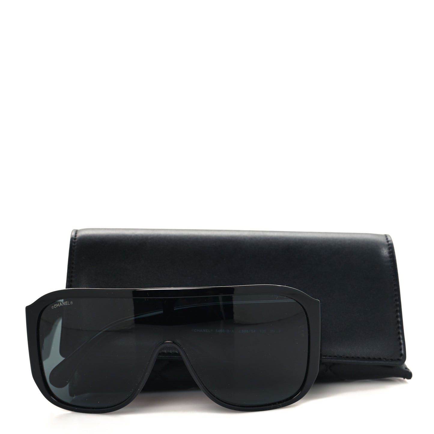 Acetate Crystal CC Shield Sunglasses 5466-B-A Black
