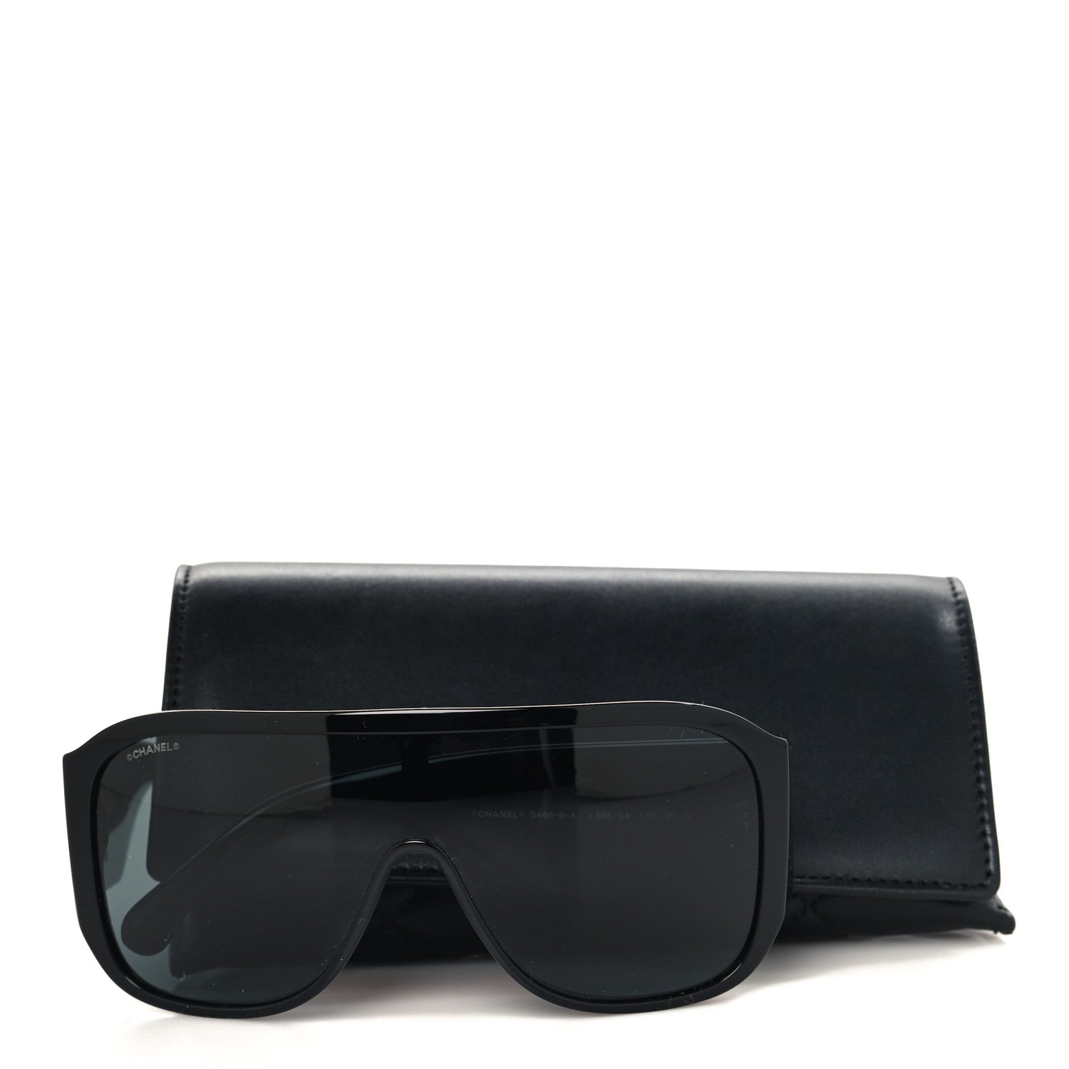 Chanel Acetate Crystal CC Shield Sunglasses 5466-B-A Black 7 of 7