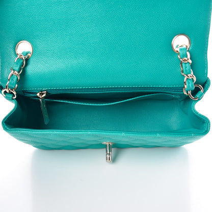Chanel Caviar Quilted Mini Rectangular Flap Turquoise 5 of 8