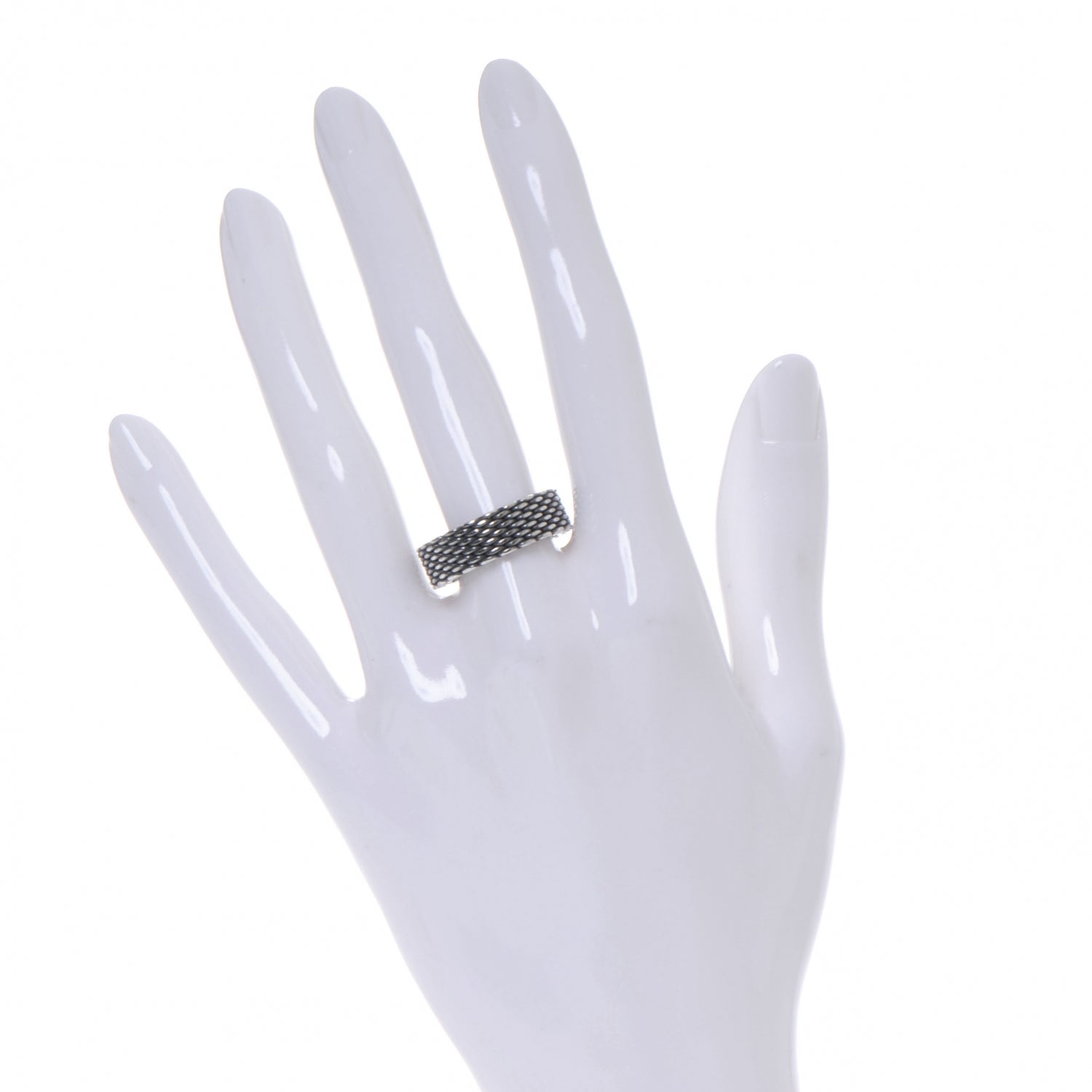 Tiffany Oxidized Sterling Silver Mesh Somerset Ring 8 2 of 5
