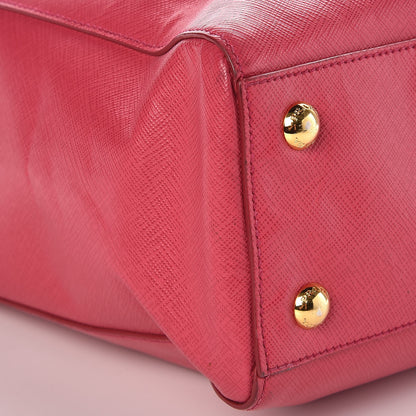 Prada Saffiano Large Top Handle Open Tote Peonia 10 of 14