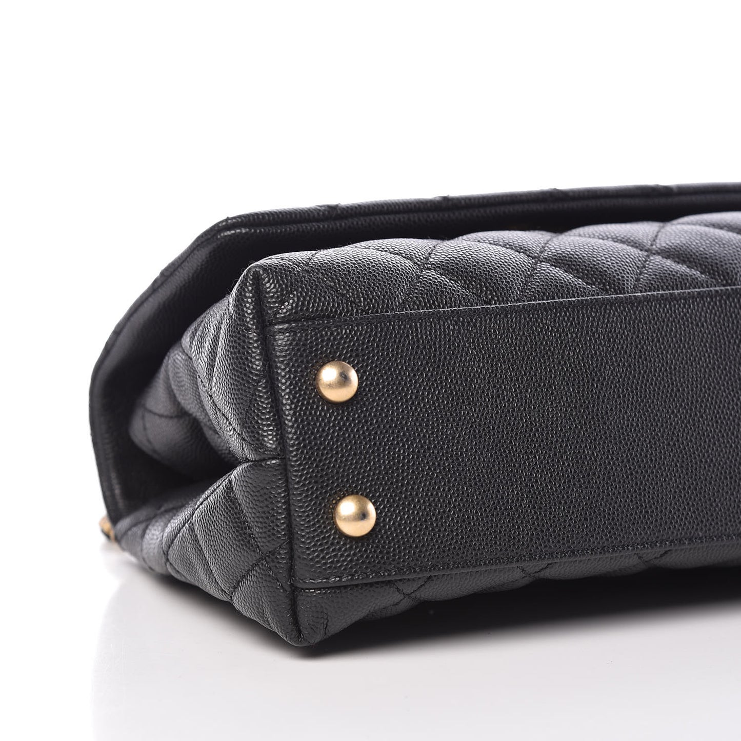 Caviar Quilted Mini Coco Handle Flap Black