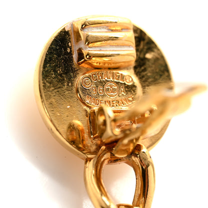 Chanel CC Drop Turnlock Clip On Earrings Gold 4 of 4