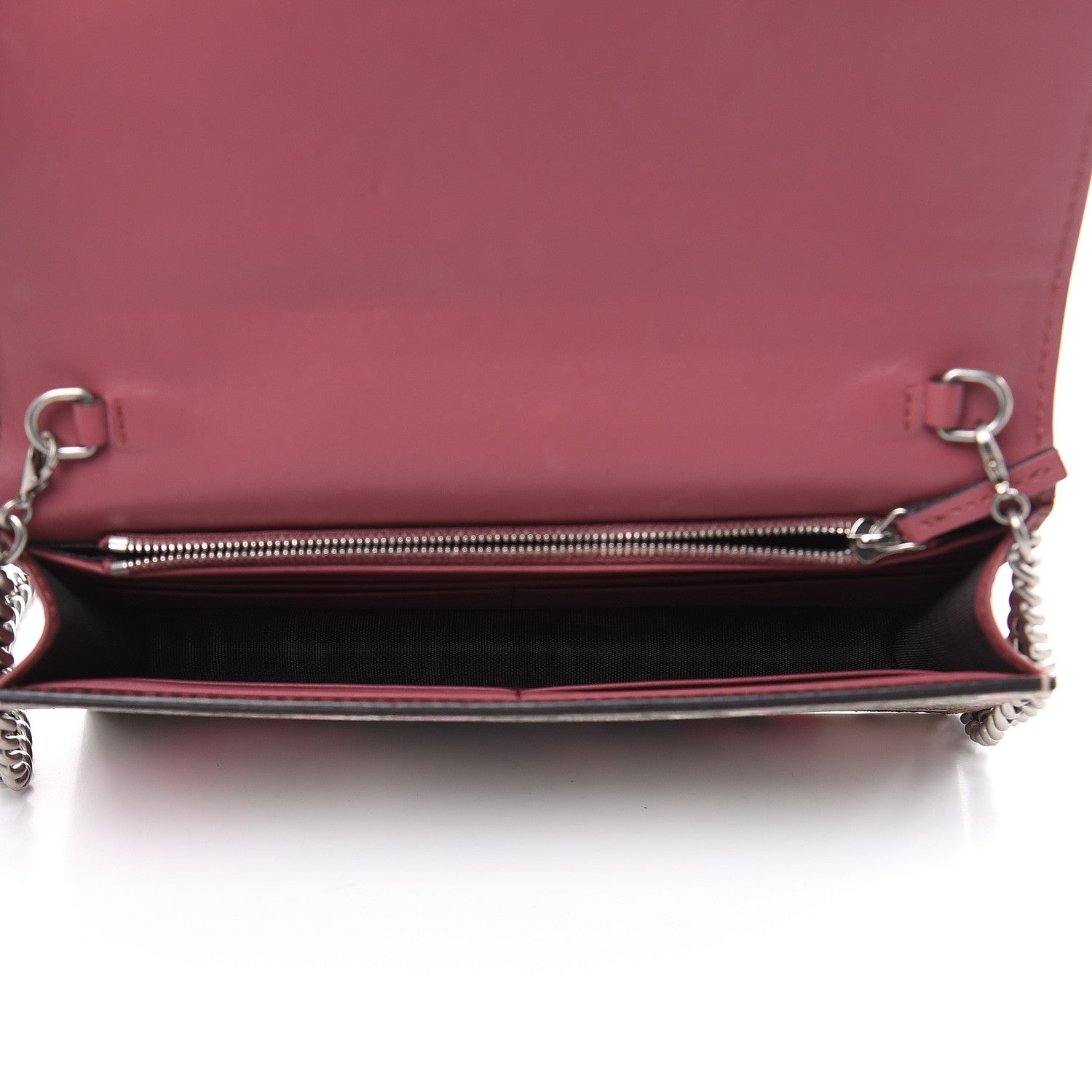 Gucci GG Supreme Monogram Blooms Chain Wallet Beige Multicolor Dry Rose 5 of 10