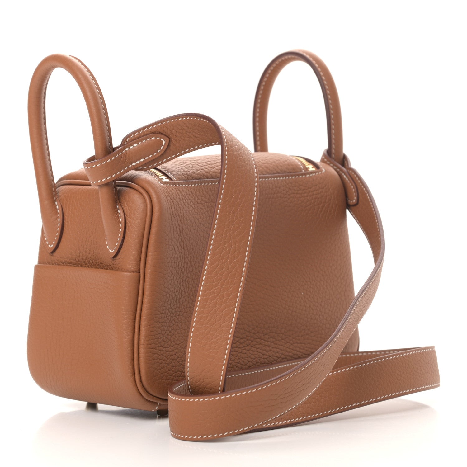 Hermes Taurillon Clemence Mini Lindy 20 Gold 3 of 10