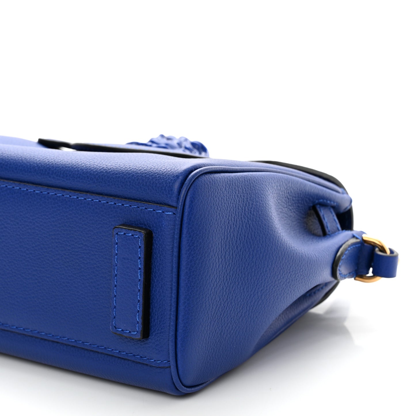 Grained Calfskin Small La Medusa Top Handle Bag Lapis