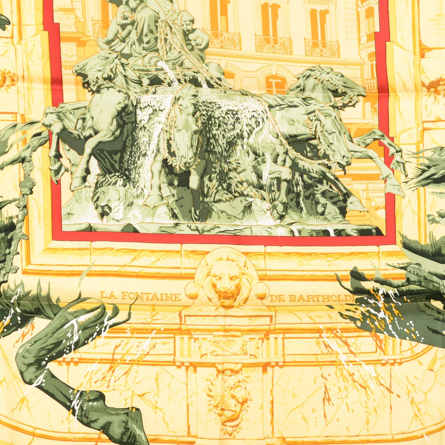 Hermes Silk La Fontaine De Bartholdi Scarf 90 5 of 7