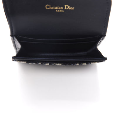 Christian Dior Oblique Saddle Card Holder Blue 5 of 8