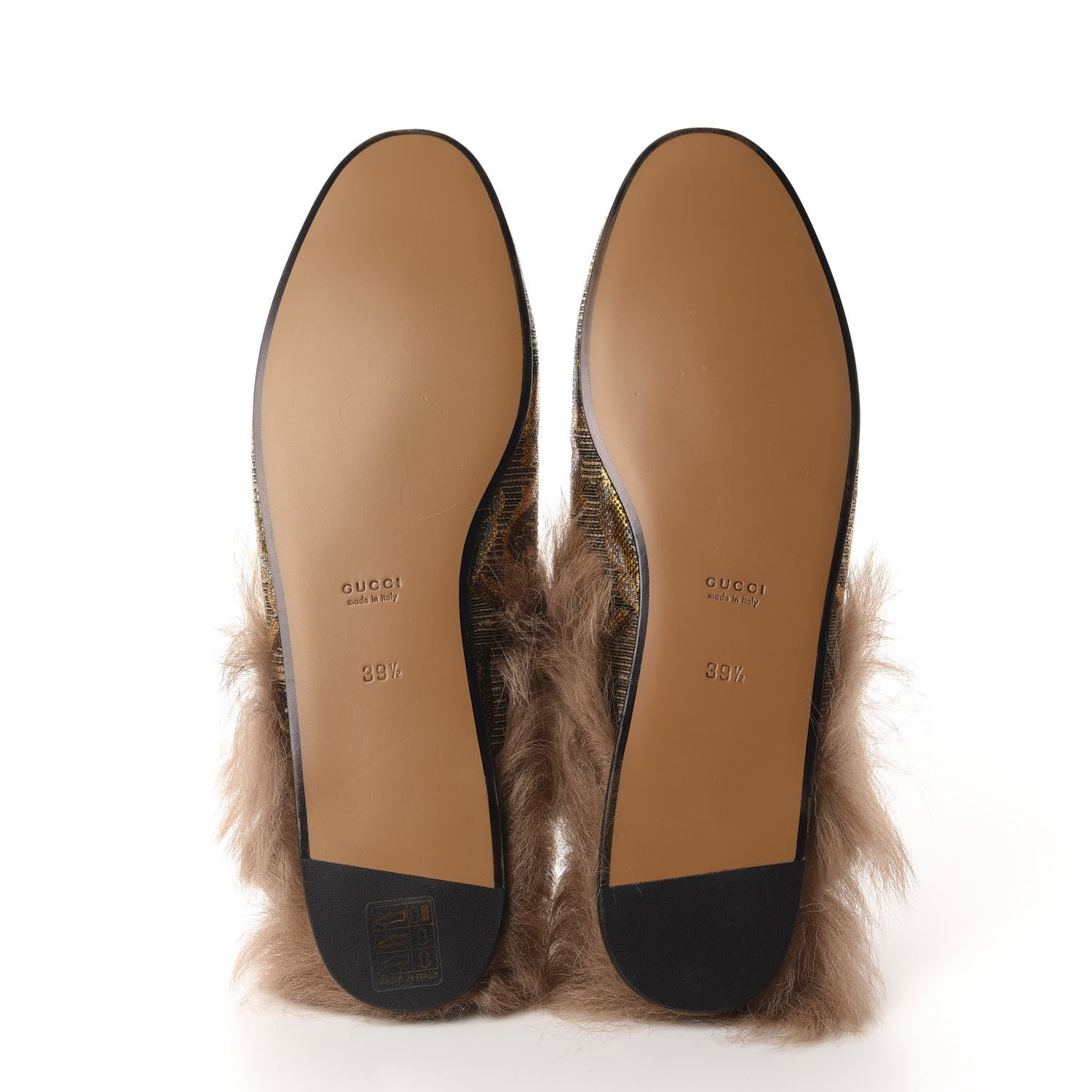 Gucci Brocade Fur Womens Princetown Slippers 39.5 6 of 9