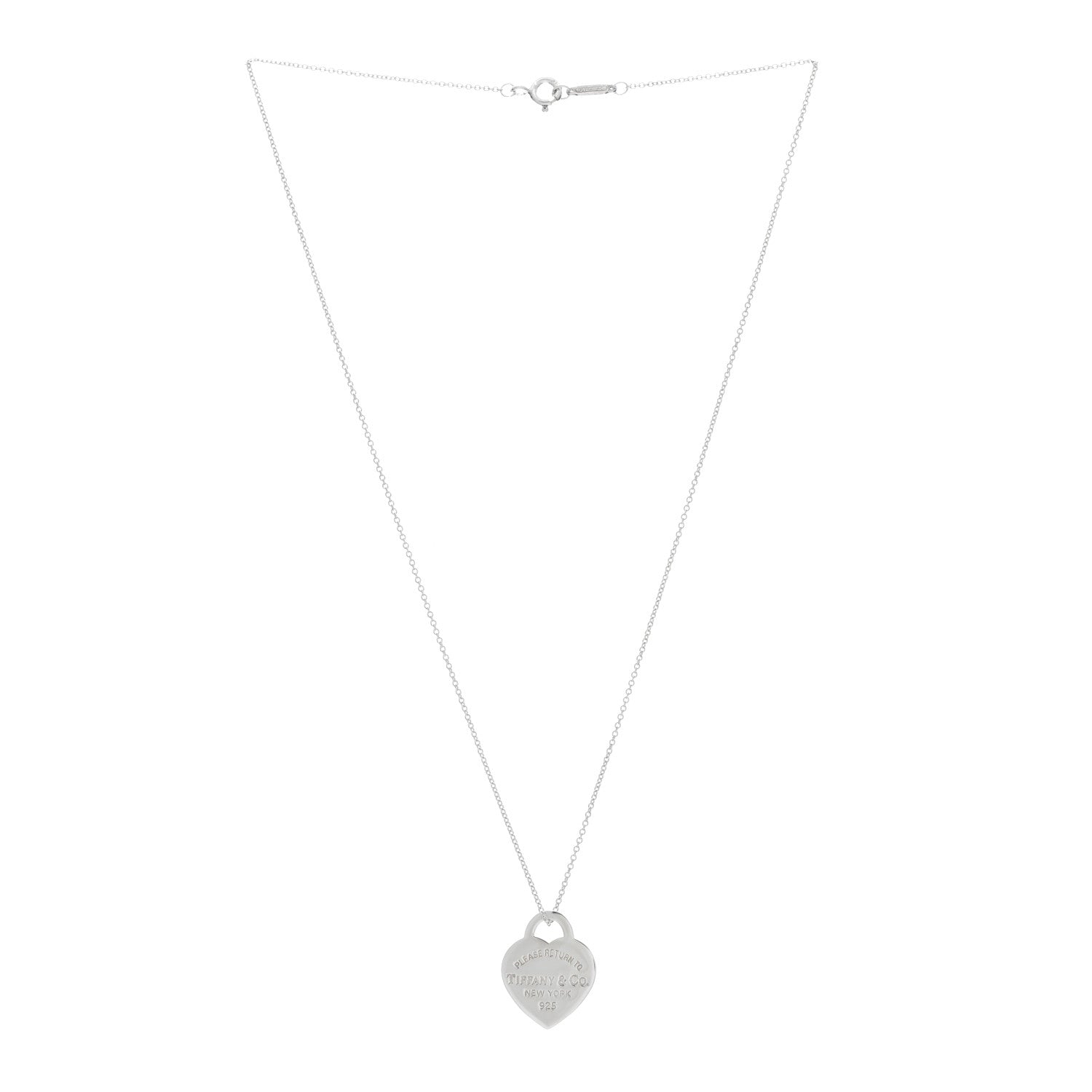 Tiffany Sterling Silver Small Return to Tiffany Heart Pendant Necklace 3 of 4