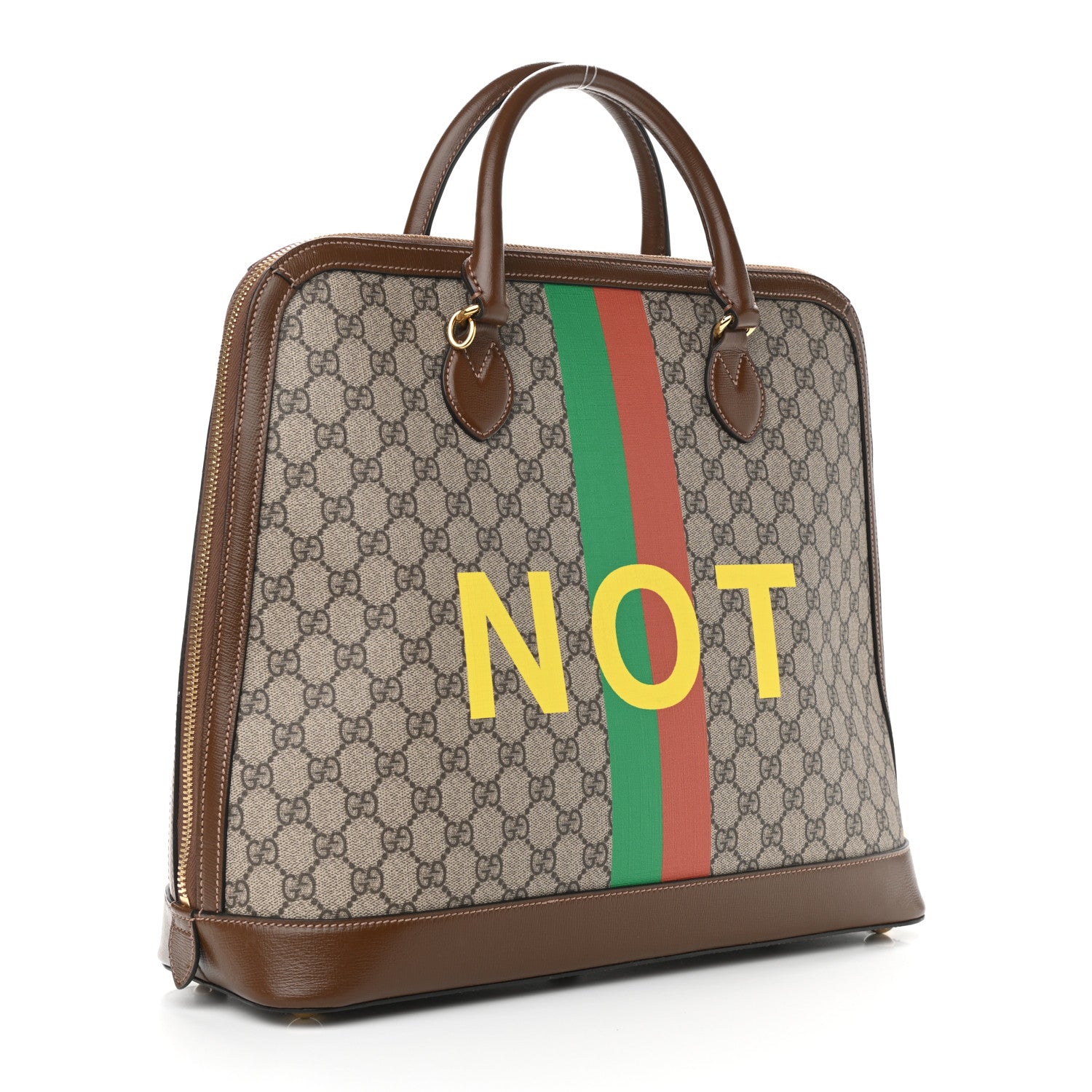 Gucci GG Supreme Monogram Azalea Calfskin Fake/Not Horsebit 1955 Duffle Bag Beige Ebony Brown Sugar 3 of 10