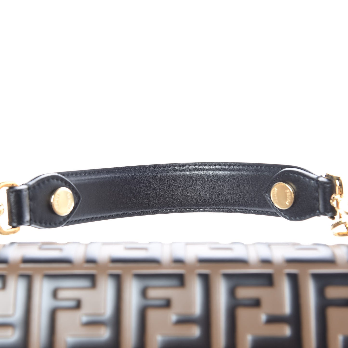 Vitello Liberty Bi-Color FF 1974 Embossed Kan I Shoulder Bag Black Maya