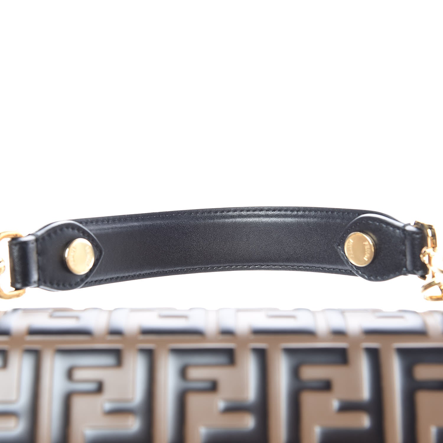 Fendi Vitello Liberty Bi-Color FF 1974 Embossed Kan I Shoulder Bag Black Maya 11 of 14