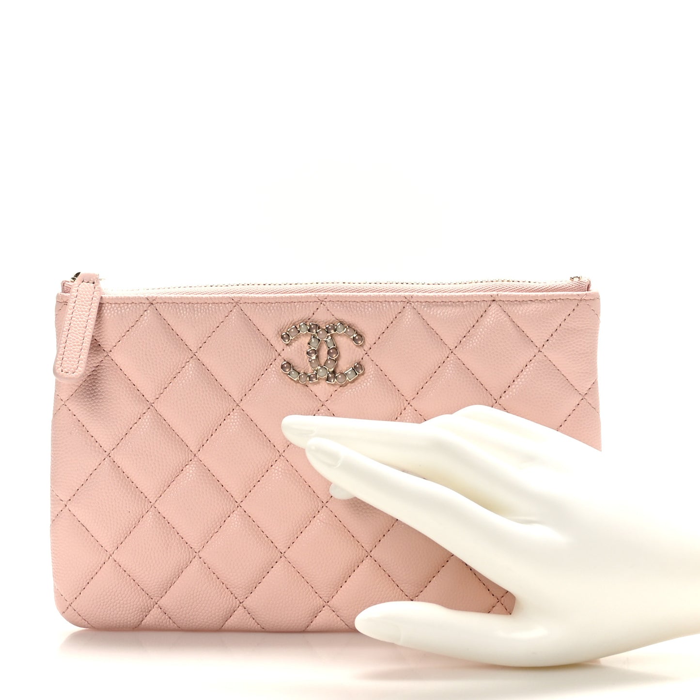 Caviar Quilted Coco Candy Small Cosmetic Case Pink