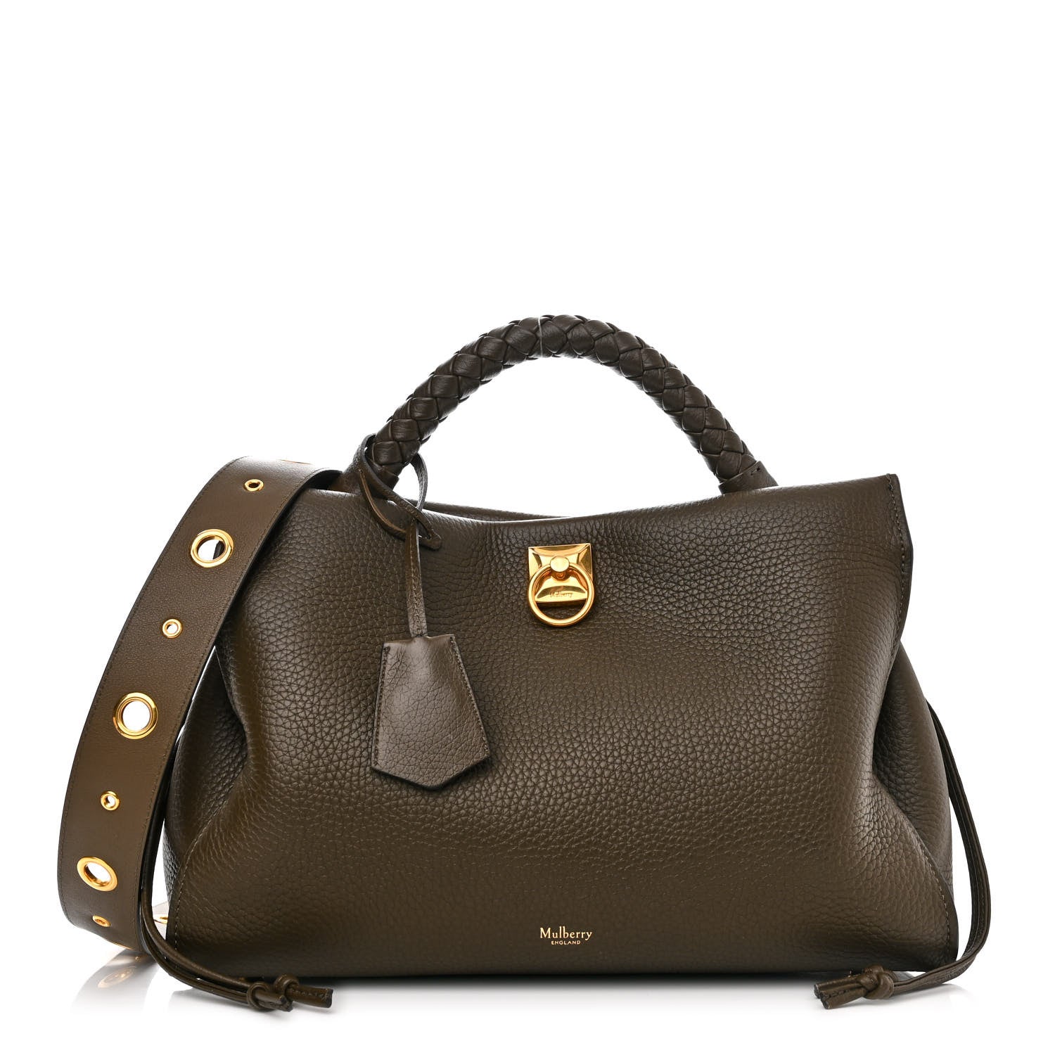 Mulberry Heavy Grain Iris Tote Olive Green 1 of 11