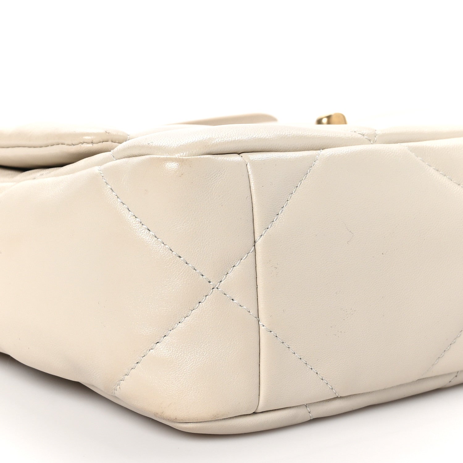 Chanel Goatskin Quilted Medium Chanel 19 Flap White 9 of 13