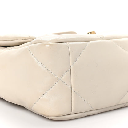 Chanel Goatskin Quilted Medium Chanel 19 Flap White 9 of 13