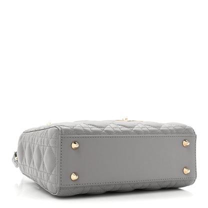 Christian Dior Lambskin Cannage Small My ABCDior Lady Dior Grey 4 of 9