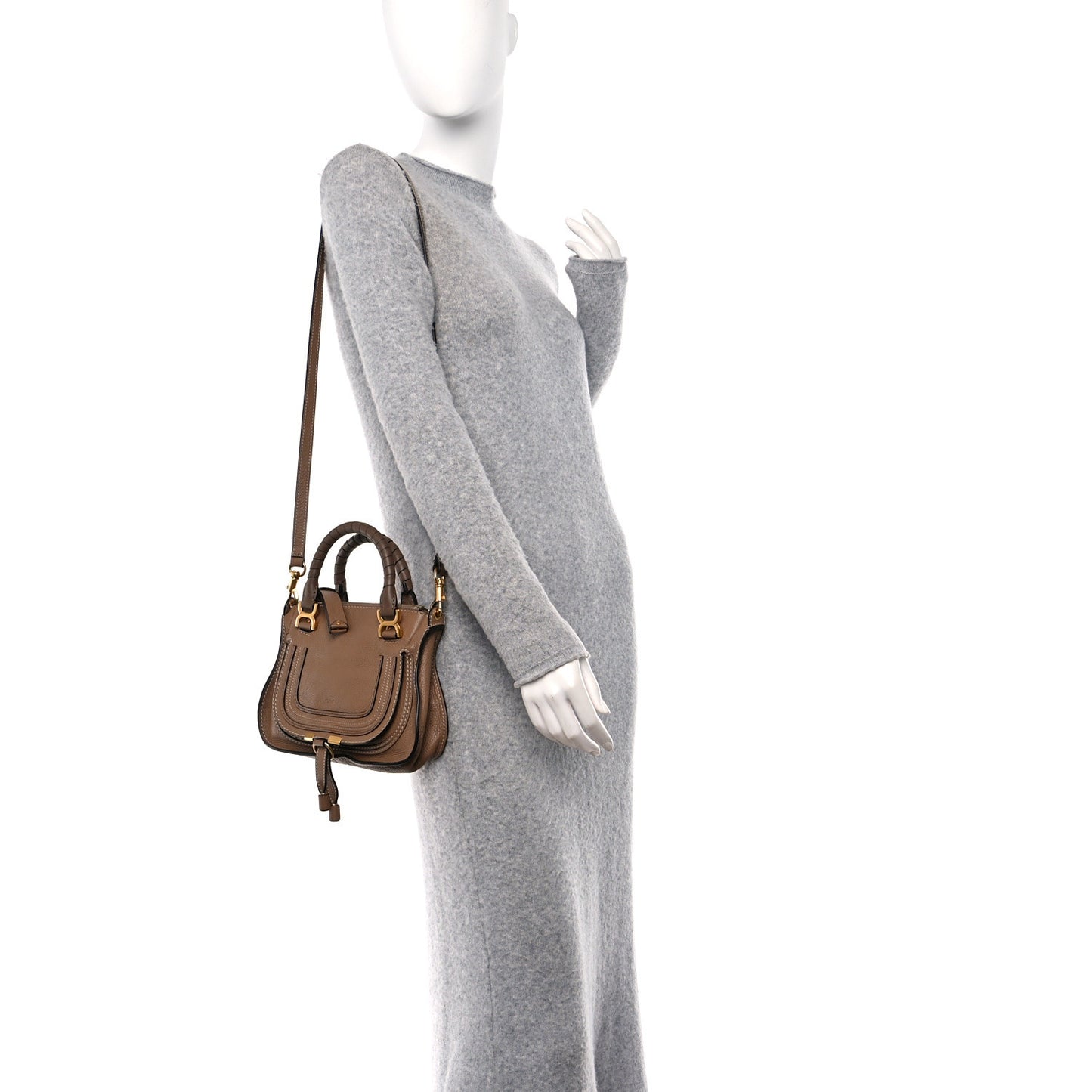 Calfskin Mini Marcie Satchel Nut