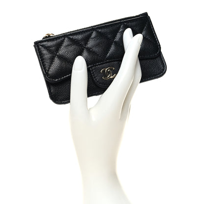 Chanel Caviar Quilted Flap Zip Card Holder Black 2 of 8
