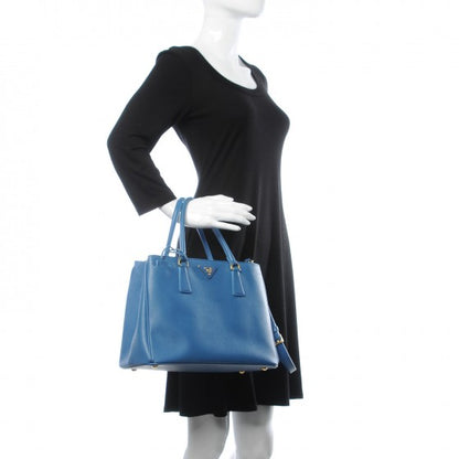 Prada Saffiano Lux Small Tote Cobalto 2 of 13