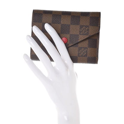 Louis Vuitton Damier Ebene Victorine Wallet Red 2 of 8