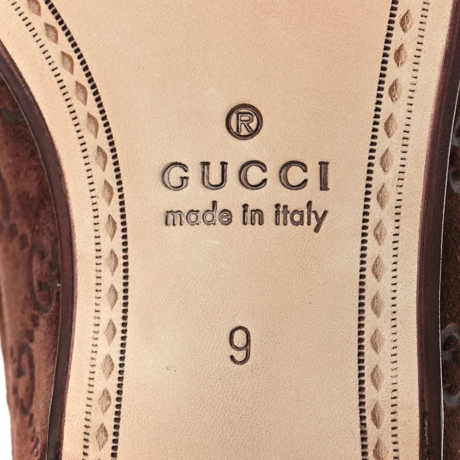 Gucci Suede GG Monogram Horsebit Mens Loafers 9 Brown 8 of 11