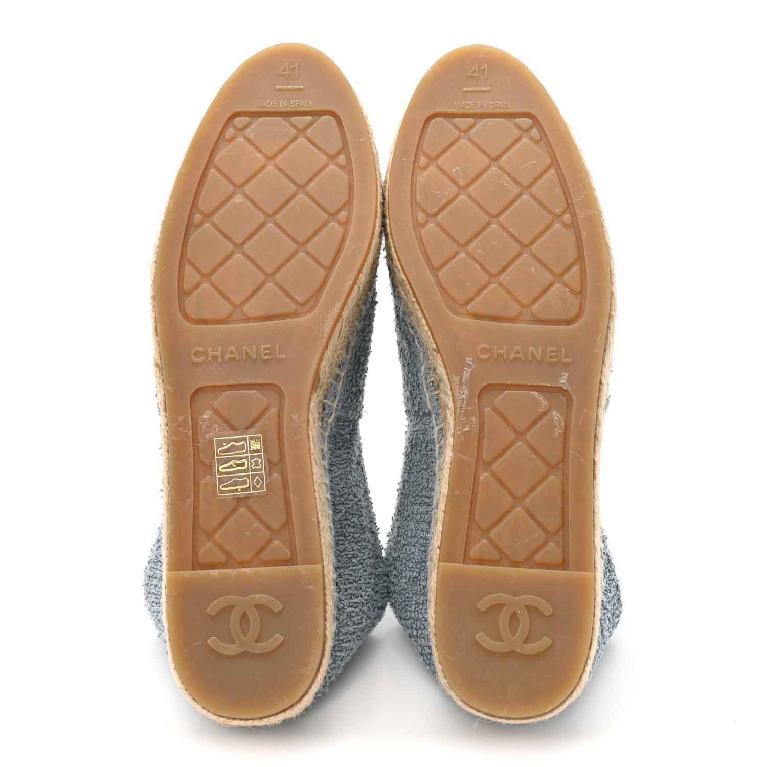 Chanel Fabric Grosgrain CC Espadrille 41 Blue Light Gray Black 6 of 11