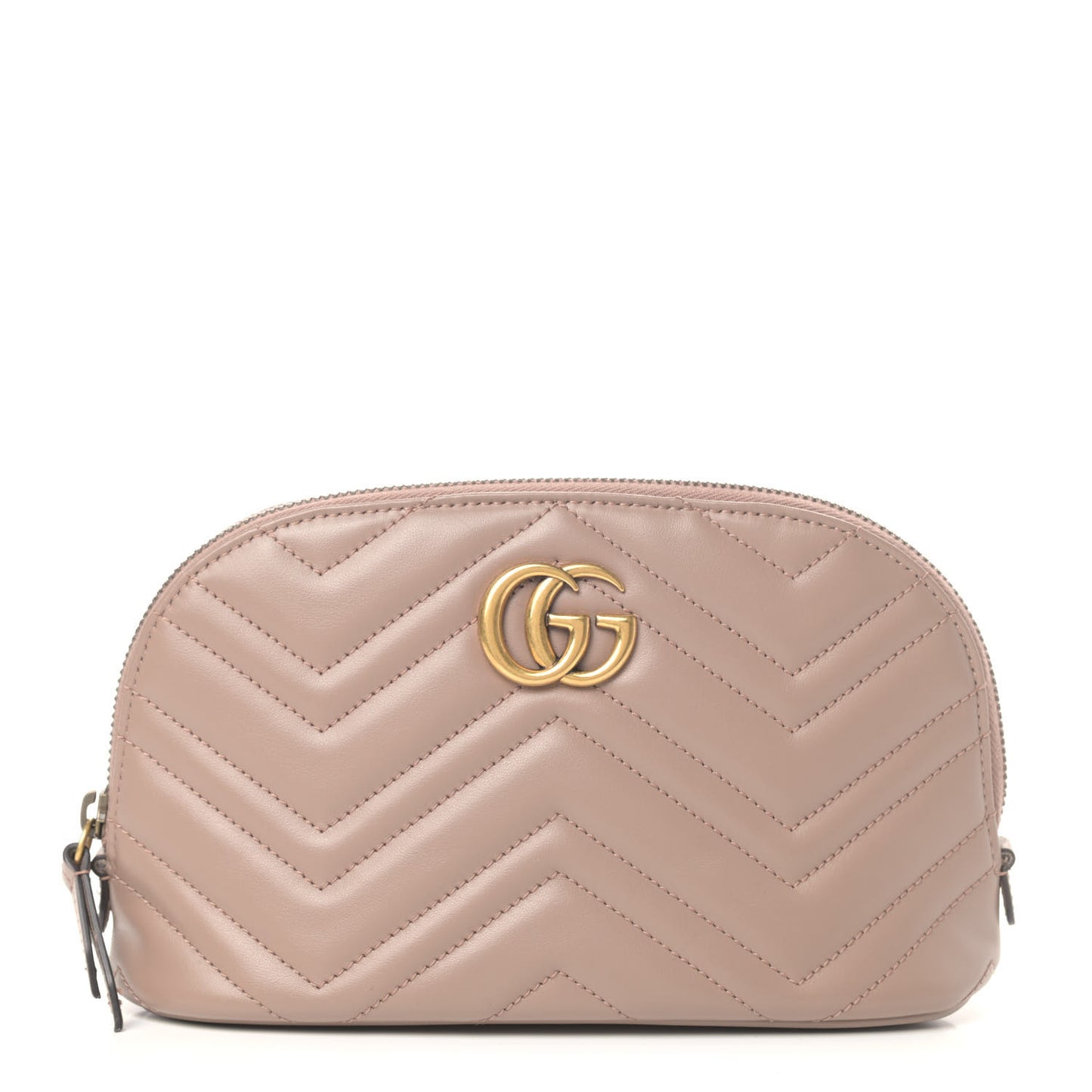 Calfskin Matelasse Large GG Marmont Pouch Cosmetic Case Porcelain Rose