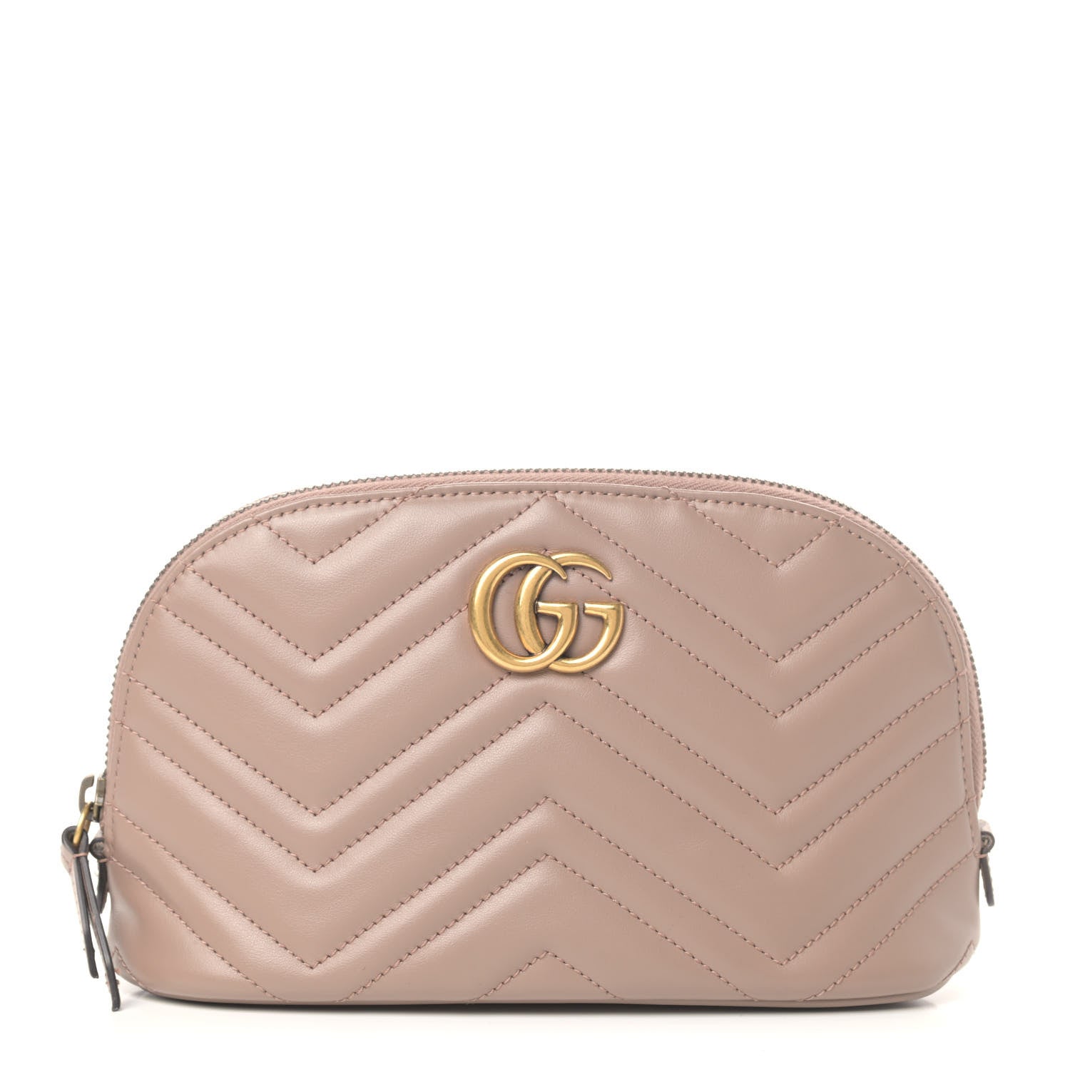 Gucci Calfskin Matelasse Large GG Marmont Pouch Cosmetic Case Porcelain Rose 1 of 4