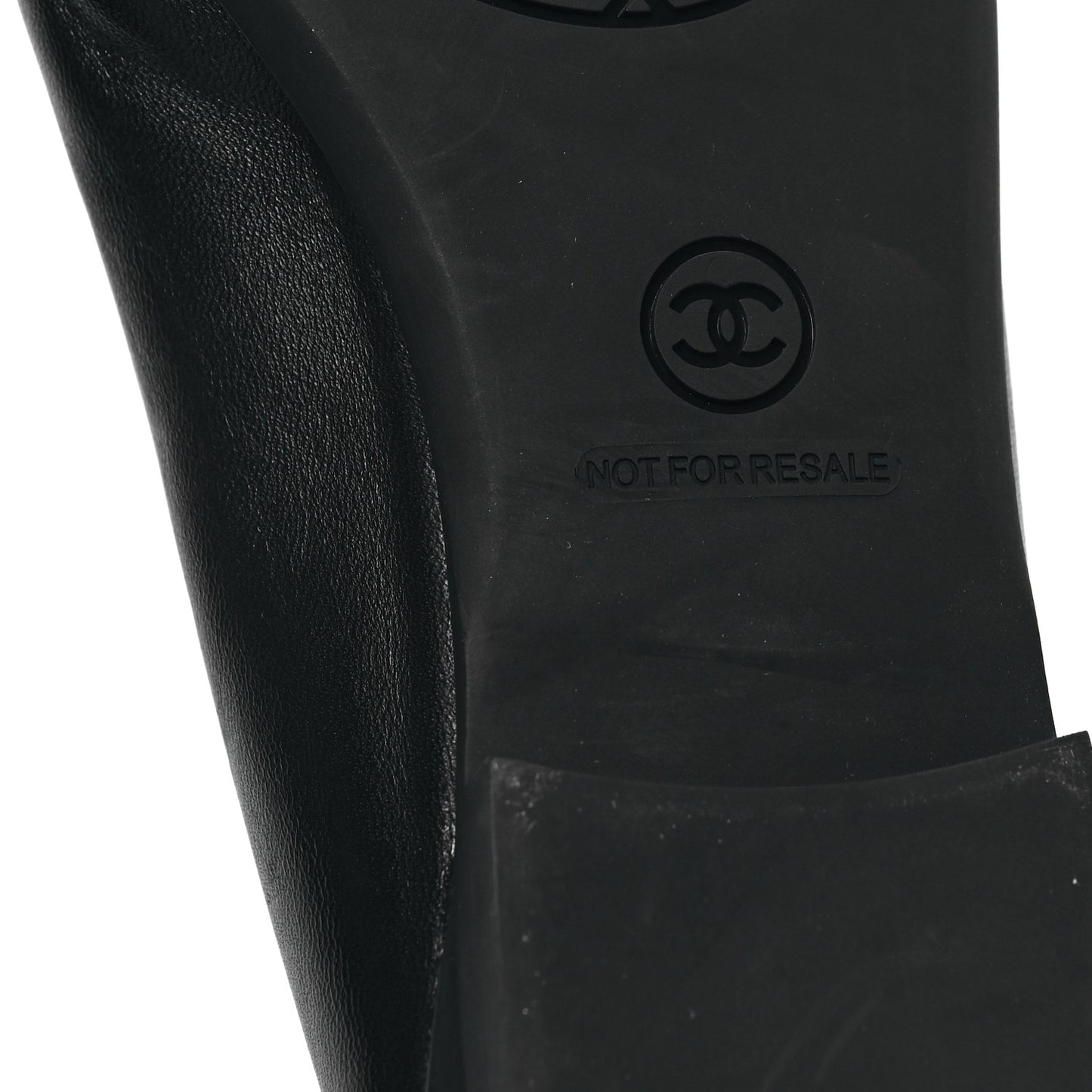 Lambskin Cap Toe CC Uniform Ballerina Flats 36.5 Black