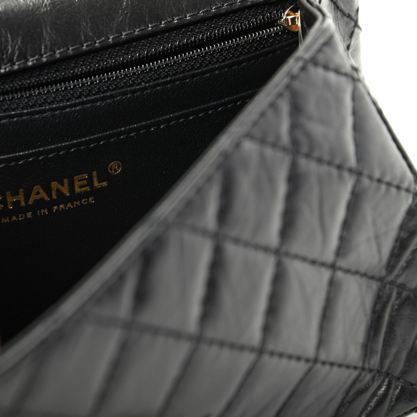 Aged Calfskin Quilted 2.55 Reissue Mini Flap Black