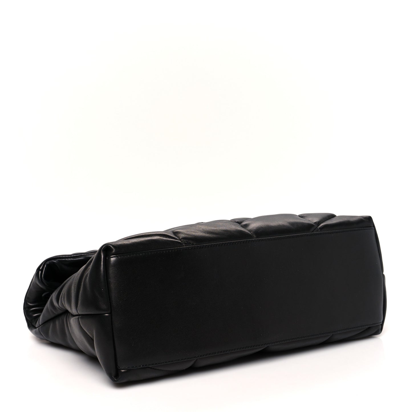 Lambskin Quilted Medium Loulou Puffer Monogram Chain Satchel Black