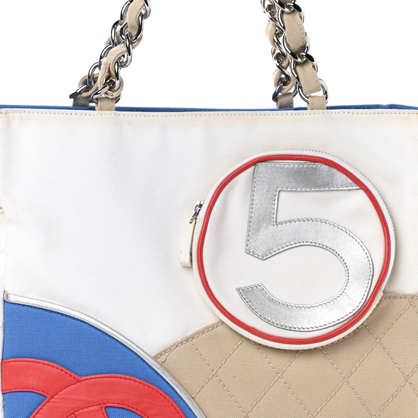 Canvas Quilted N°5 Shopping Tote Beige