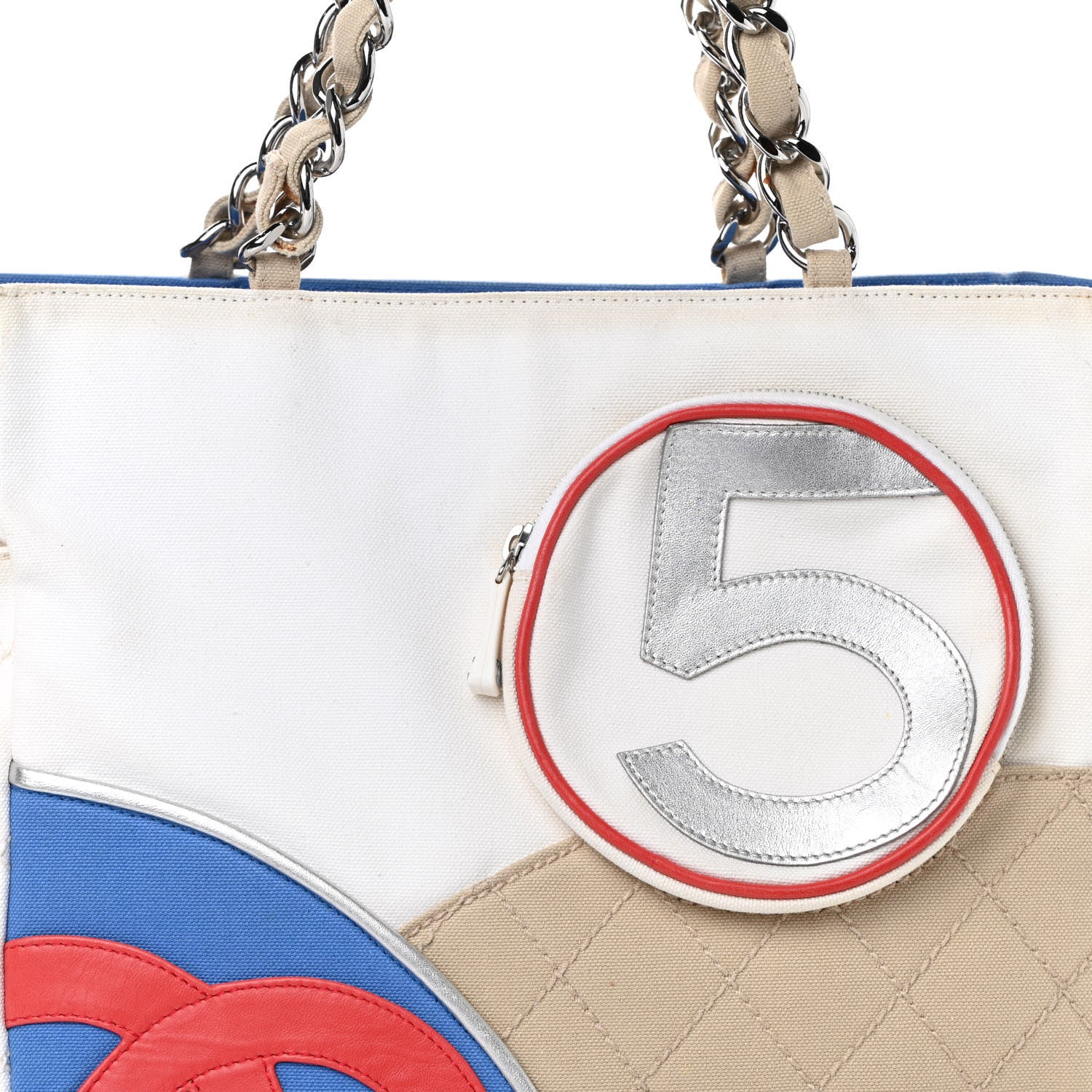Chanel Canvas Quilted N°5 Shopping Tote Beige 10 of 10