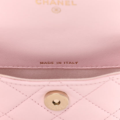 Chanel Lambskin Quilted Pearl Chain Belt Bag Light Pink 7 of 13