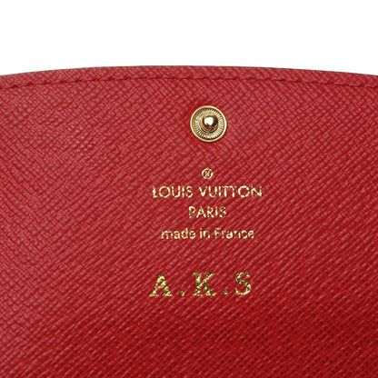 Louis Vuitton Damier Ebene Emilie Wallet Red 6 of 7