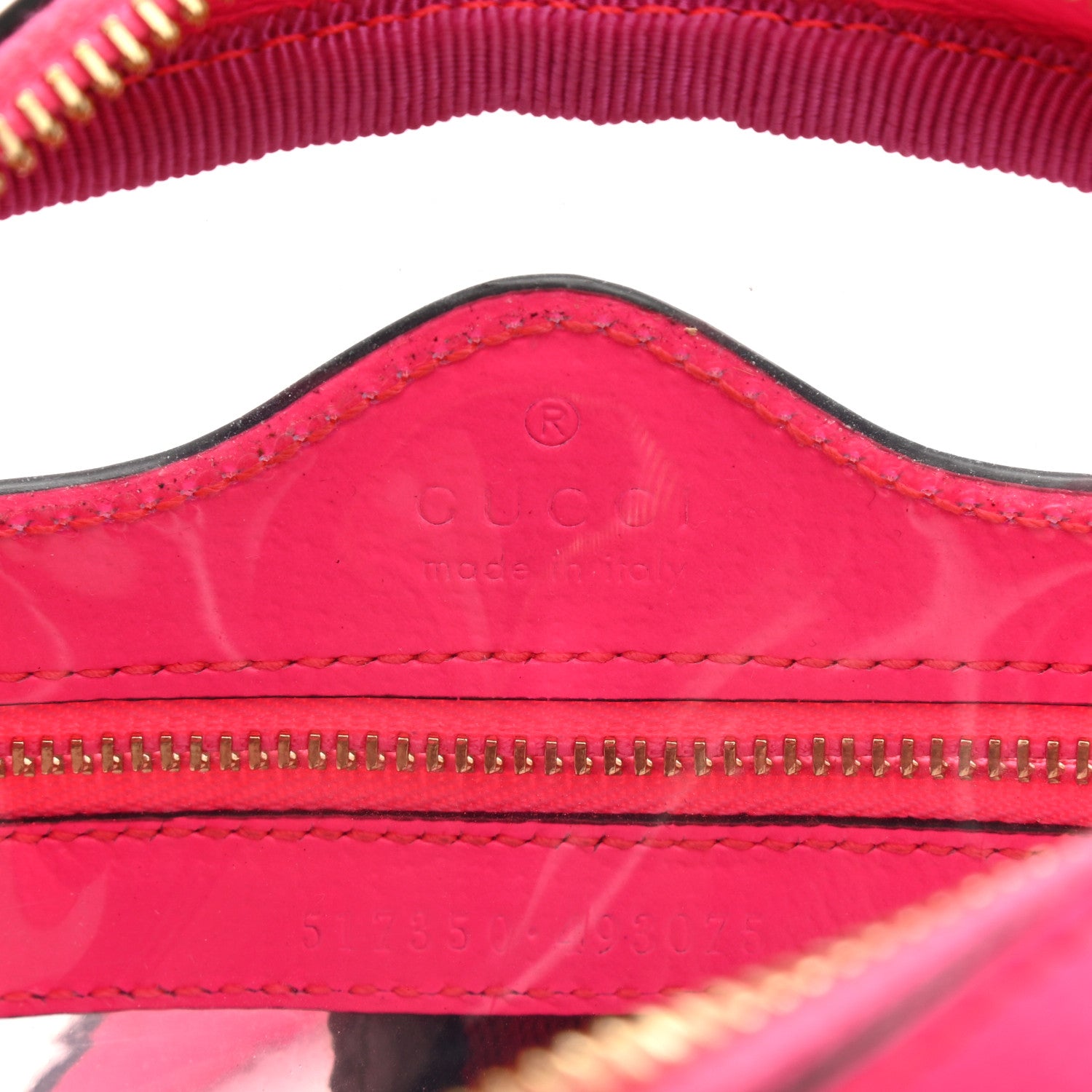 Gucci Vinyl Web Mini Ophidia Transparent Shoulder Bag Fluorescent Fuchsia 6 of 9