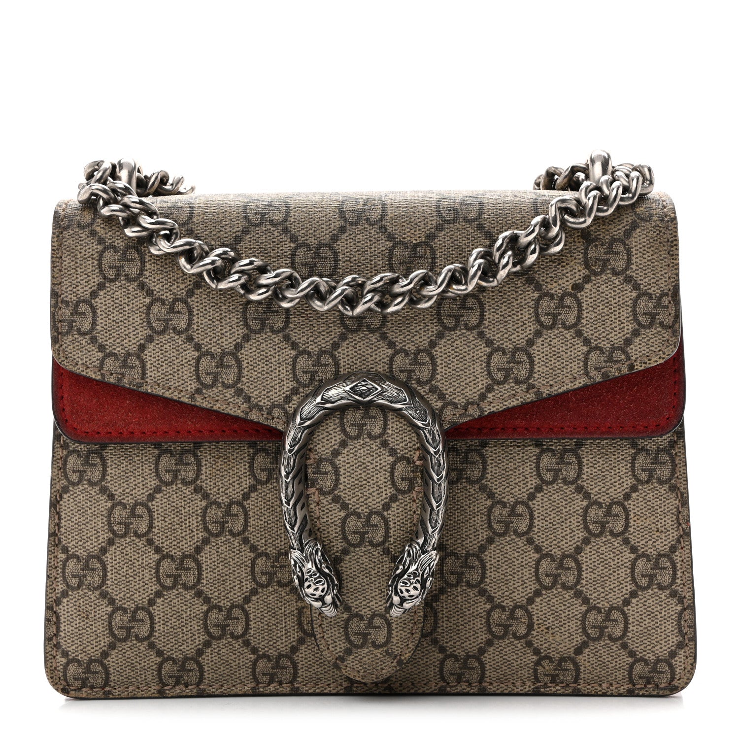 Gucci GG Supreme Monogram Mini Dionysus Shoulder Bag Red 1 of 13