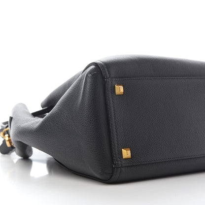 MCM Grained Calfskin Milla Drawstring Bucket Bag Phantom Gray 8 of 11