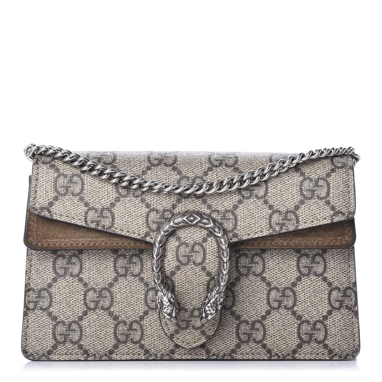 Gucci GG Supreme Monogram Super Mini Dionysus Shoulder Bag Taupe 1 of 12