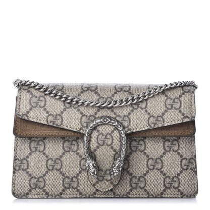 Gucci GG Supreme Monogram Super Mini Dionysus Shoulder Bag Taupe 1 of 12