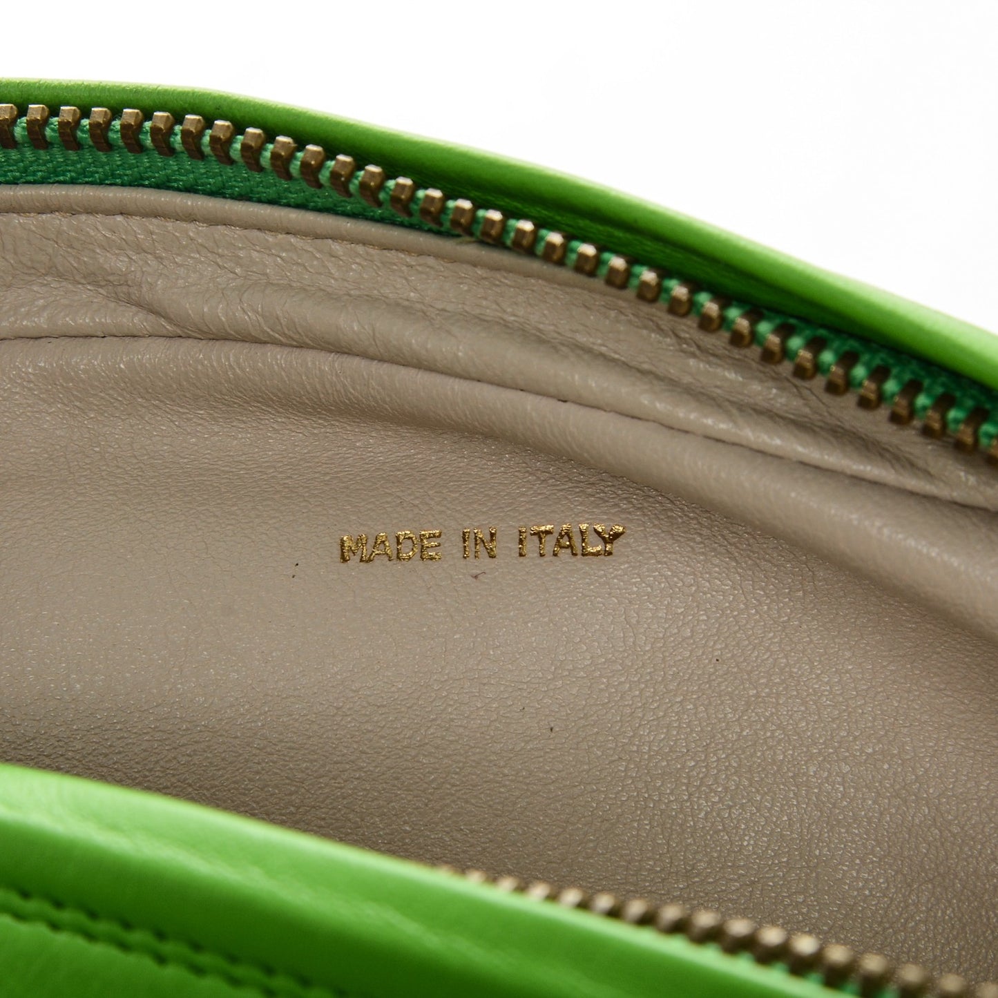 Lambskin Quilted Tassel Camera Case Green