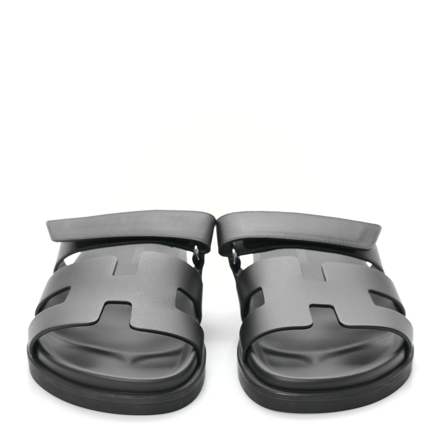 Hermes Calfskin Womens Chypre Sandals 38 Black 2 of 8