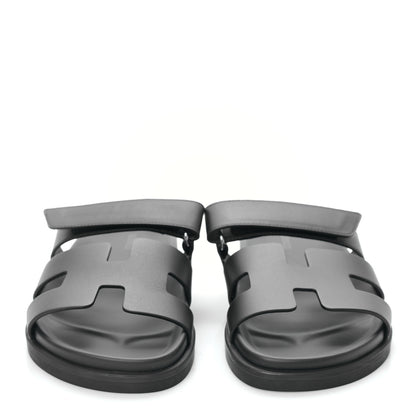 Hermes Calfskin Womens Chypre Sandals 38 Black 2 of 8