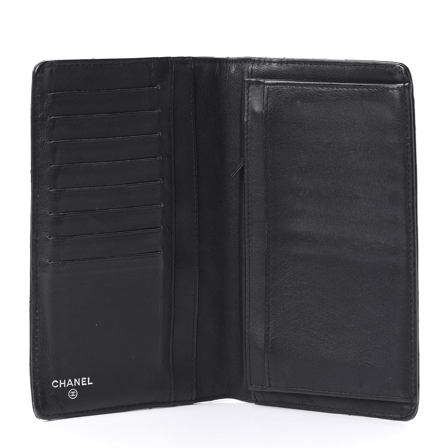 Patent Quilted Brilliant Yen Wallet Black