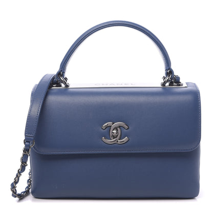 Chanel Calfskin Small Trendy CC Dual Handle Flap Bag Blue 1 of 11