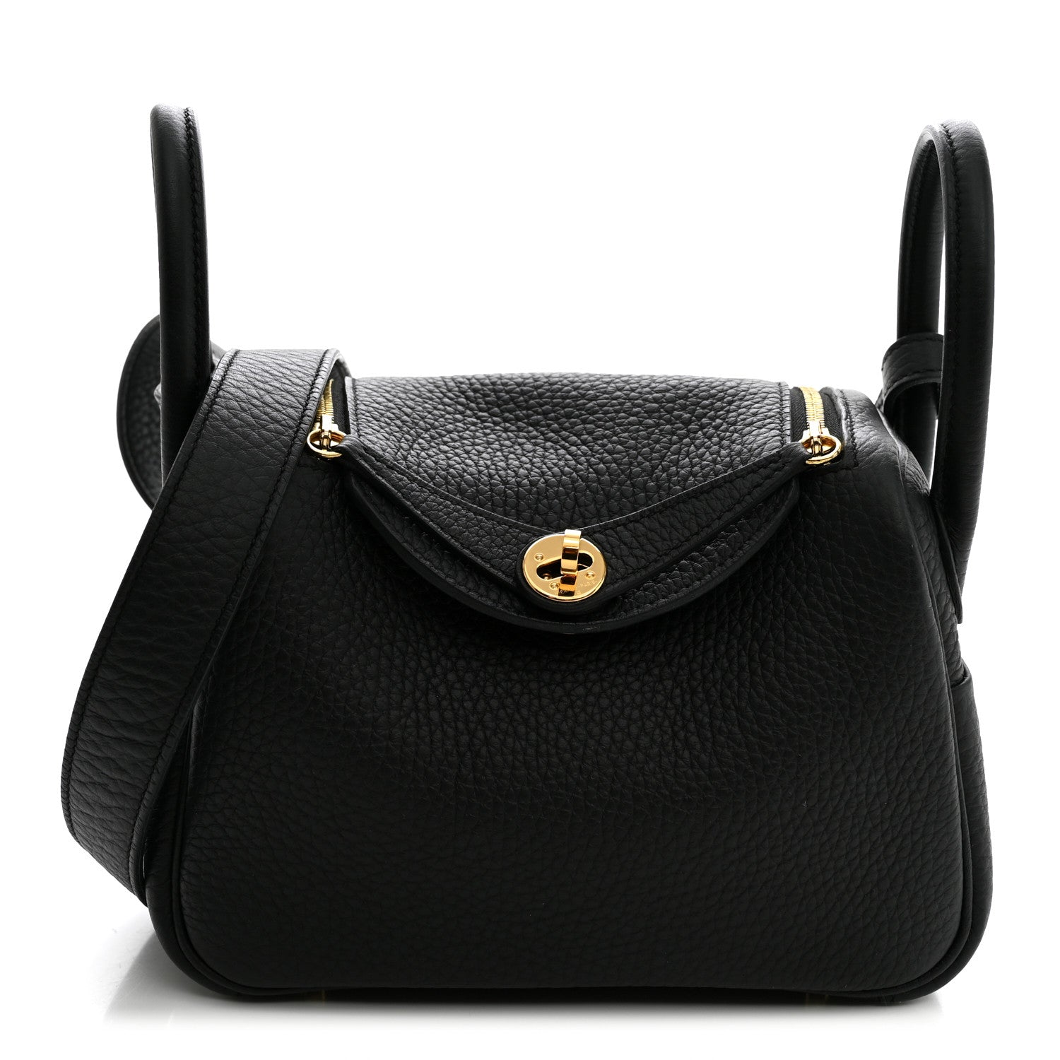 Hermes Taurillon Clemence Mini Lindy 20 Black 1 of 10